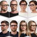 AIEYEZO Fashion Square Blue Light Glasses for Men Women Retro Thick Frame Blue Light Blocking Computer Glasses