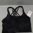 CRZ YOGA Women's Strappy Sports Bras Fitness Workout Padded Yoga Top Criss Cross Back Cami (Medium, Black)