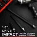 EPAuto 1/2-Inch Drive Impact Socket Extension Bar Set, Cr-V, 3 Pieces