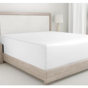 California Design Den Fitted Sheet Queen Size, Deep Pocket Soft 400 Thread Count 100% Cotton Sateen, No-Pop Off Elastic, Queen Cotton Fitted Sheet Only (Antique White)