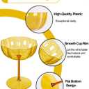 Ciaell 12PCS Plastic Martini Glasses - 10 Oz Amber Elegant Disposable Cocktail Glasses for Champagne Wine Wedding Party Anniversary Bar