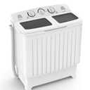 Portable Washing Machine, Twin Tub 18 Lbs Capacity, Washer(11 Lbs) and Spinner(7 Lbs), Durable Design, Timer Control, Compact Laundry Washer for RV, Apartments and Dorms, Blue+White