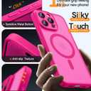 CANSHN Magnetic Compatible with iPhone 16 Pro Max Case, Upgraded [Full Camera Protection] [Compatible with Magsafe] [Translucent Matte] Shockproof Protective Phone Case Cover 6.9 Inch - Hot Pink