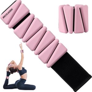 Wrist Ankle Weight 1lb Adjustable Weights Training Intensity for Strength Training Walking Running Yoga Pilates Jogging for Women Men (Pink)