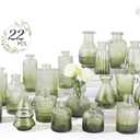 RUCKACE Bud Vases in Bulk 22 Green Glass Small Vases Flower Vase Bulk for Centerpiece Table Wedding Decorations Home Decor Party(Gradient Green 22 Pack)