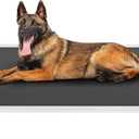 Veehoo Chew Proof Elevated Dog Bed - Cooling Raised Pet Cot - Silver Aluminum Frame and Durable Textilene Mesh Fabric, Unique Designed No-Slip Feet for Indoor or Outdoor Use, Black, 42"x 31"