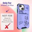 (2in1 for iPhone 14 Plus Phone Case for Women Cute Butterfly Girls Cover Girly Aesthetic Pretty Purple Butterfly Unique Design with Camera Cover and Ring Stand Funda for Apple 14 Plus Case