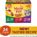 Meow Mix Tender Favorites Poultry & Beef Variety Pack, Wet Cat Food, 2.75 oz Cup (24 Pack) (EXP 05/06/26)