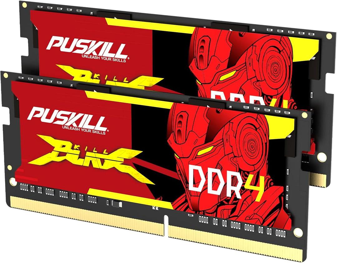 PUSKILL DDR4 Laptop RAM 16GB Kit (2x8GB) 3200MHz (PC4-25600) 260-Pin SODIMM CL22 1.2V - Plug and Play Upgrade for Gaming Laptops and Notebooks, Compatible with Intel & AMD
