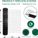 FOREHOGAR Black PVC Coated Welded Wire Fence 48 Inch x 50 Foot, 2 Inch x 4 Inch 14GA, Garden Border Fencing Roll Vinyl Coating Metal Wire Mesh Hardware Cloth for Yard Vegetable Plant Protection