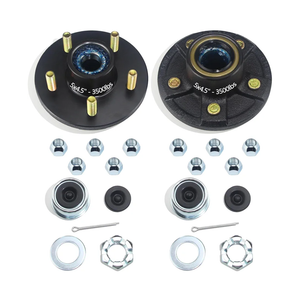 2 Sets Trailer Hub Kits 5 on 4.5'' for 3500 lbs 1-1/16'' to 1-3/8'' #84 Tapered Axle, Prelubricated L44649 L68149 Bearings 5x4.5 Trailer Replacement Idler Hub 5 Lug Bolt Trailer Wheel Hub Kit