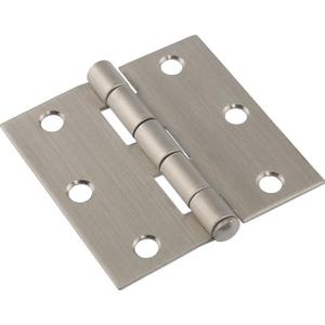 Hillman Hardware Essentials 853395 Residential Square Corner Door Hinges with Removable Pin Stainless Steel 3"
