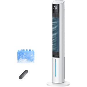 Windowless Portable Air Conditioner, 45.1" Evaporative Air Cooler w/1.06Gal Water Tank & 4 Ice Packs, 12H Timer, 60 Swing, No Hose No Window Needed, 3-IN-1 Quiet AC Unit for Bedroom