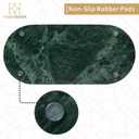 Bathroom Vanity Tray, Natural Marble Oval Tray 10 inch, Emerald Green Marble Vanity Tray for Soap Dispenser Modern Countertop Organizer for Kitchen Countertops, Home Decor