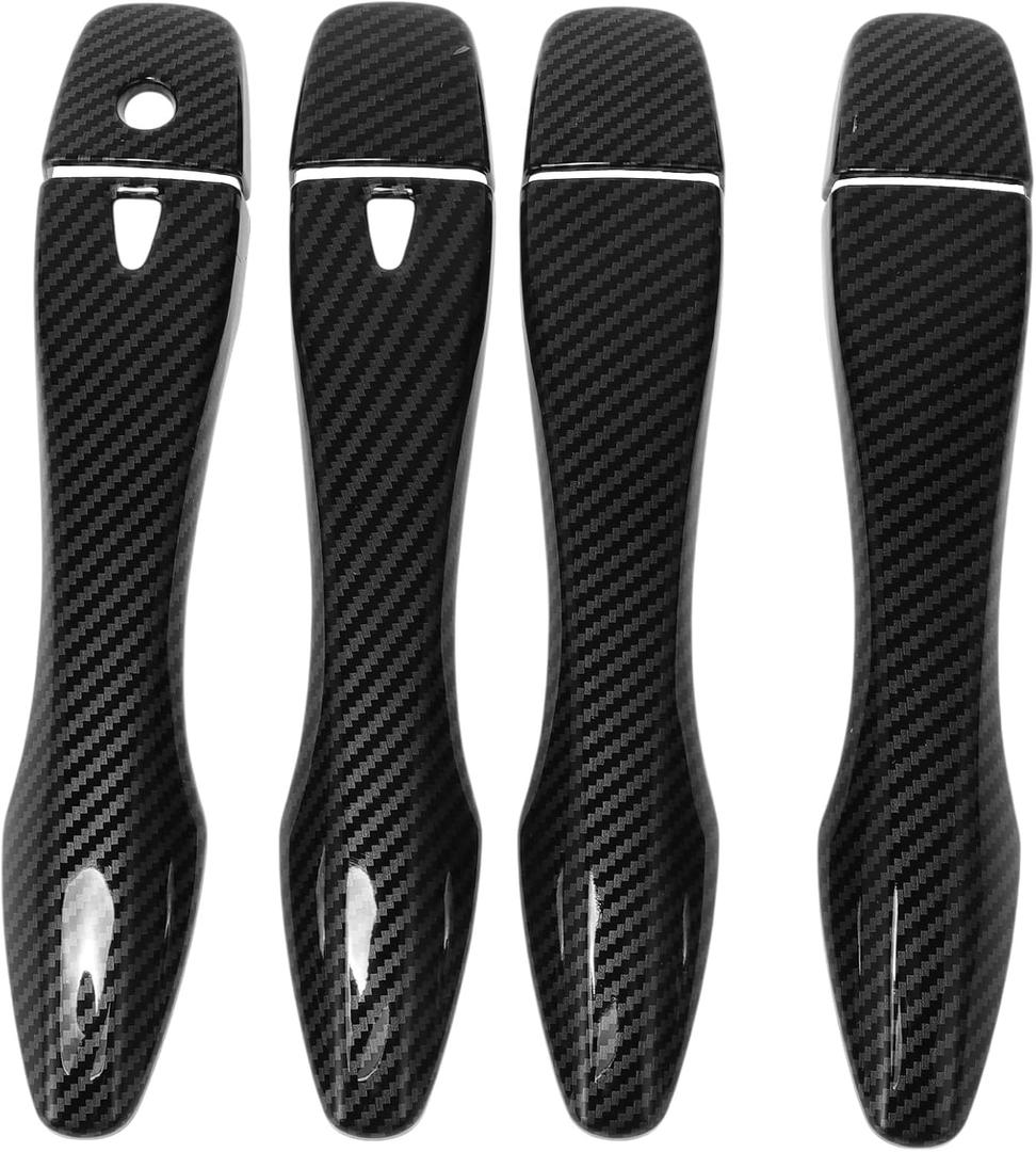 Car Door Handle Cover Trim,Side Door Handle Cover for Nissan Maxima 2016-2023 ABS Carbon Fiber Pattern Black,1 Set