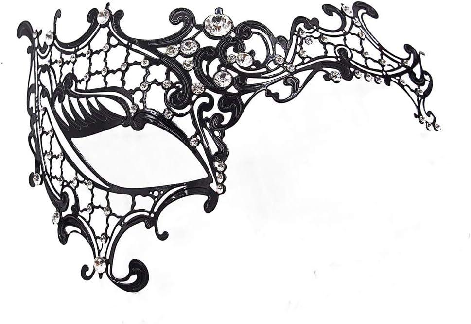 Aqearl Masquerade Mask for Women Metal Mask Shiny Rhinestone Venetian Party Evening Prom Ball Mask Bar Costumes Accessory