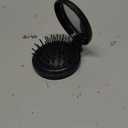 Folding Travel Mirror Hair Brushes Round Mirror Pocket Hair Brush Portable Mini Pop Up Hair Brushes for Women Girls Wet and Dry Hair (Black)