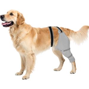 Dog Sleeve for Rear Legs to Stop Licking, Upgraded Recovery Sleeve for Hind Back Leg Wounds,TPLO, ACL Surgery, Light Comfortable Cone Alternative,Left,2XL,Grey