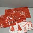 Lanpn Christmas Lumbar Throw Pillow Covers 14x20 Set of 4, Merry Christmas Winter Xmas Snowflake Decorative Holiday Cushion Pillow Cases 14 x 20 for Indoor Farmhouse Home Room Couch Decor (Red)