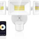 Onforu 65W Smart LED Security Lights Motion Sensor Light Outdoor, 5500LM, 2500K-6500K, APP Control, WiFi Alexa Flood Light Motion Detector with Adjustable 3 Head, IP65 Wall Light for Yard, Garage (White)
