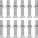 Ampper Replacement Battery Terminal Bolt and Nut 5/16"-18 Thread, 1-1/2" Length Square Head Bolt and Shulder Nut, Pack of 12 Sets