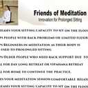 Friends of Meditation Extra Large Meditation Chair | Floor Chair with Back Support | Yoga Chairs for Adults | Portable Folding Chair | Yoga Chair with Cushion & Meditation Block | Black | 24x22 in