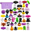 48PCS Halloween Mochi Squishy Toys for Kids, Halloween Fidget Toys Bulk, Mochis Squishies for Basket Goodie Bags Stuffers, Trick or Treat, Gifts, Boys, Girls, Classroom Party Favors, Treasure Box