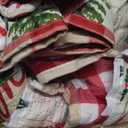 Christmas Quilt Set King Size Christmas Bedding Reversible Quilt Rustic Lodge Moose Buffalo Red Plaid Patchwork Bedding Holiday Xmas Home Decor Lightweight Quilt Bedspread Coverlet