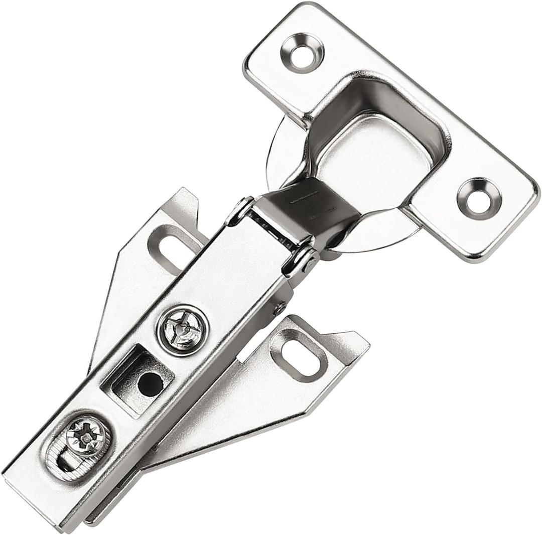 Probrico 12 Pairs24 Pack Kitchen Cabinet Hinges for Face Frame Cabinet, Concealed Cabinet Hinges Brushed Satin Nickel with Mounting Screws (12 Pairs, Satin Nickel)