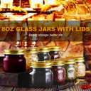 Rainforce Mason Jars 8 oz 30 Pack- Small Mason Jars With Gold Lids -1/4 Quart Canning Jars| Storage Pickling Jars For Jelly, Jam, Honey, Pickles, Spice - With 30 Chalkboard Labels