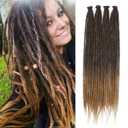 24 Inch 40 Strands Dreadlock Hair Extensions,Synthetic Hippie Single Ended Handmade Dreads,Thin 0.6cm Width Straight Reggae Style Dreadlocks for Woman,1B/27