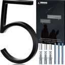 VONDERSO 6 Inch Floating House Numbers for Outside,Modern Black Metal Address Number 5,Durable Weather-Resistant Powder Coated Finish,No Fading(Glossy Black)