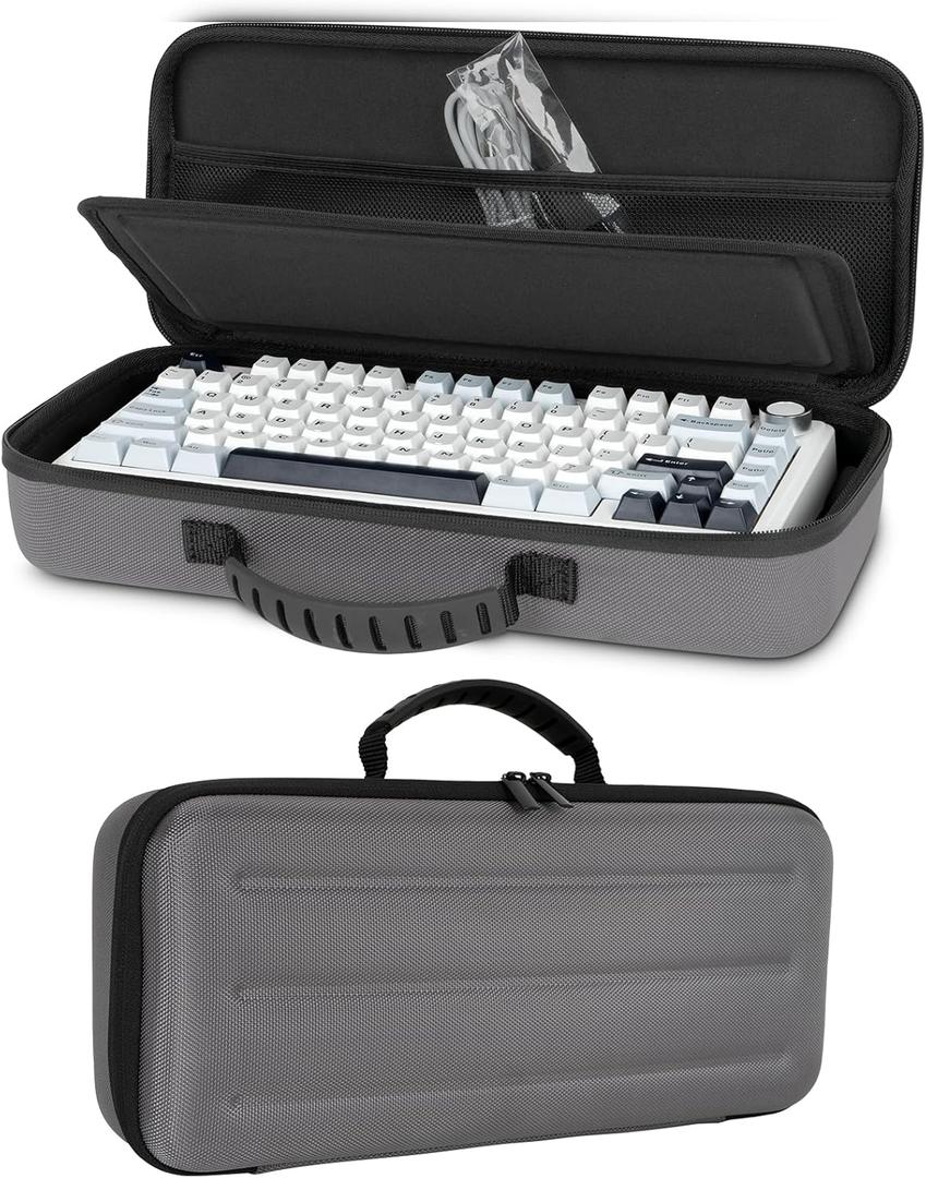 XINGFUDAO 75% Keyboard Case, Hard Carrying EVA Case for Aula F75 Wireless Mechanical Keyboard,Compatible with ASUS ROG Azoth 75% Wireless DIY Custom Gaming Keyboard