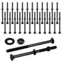 Zonon 24 Sets 1/2 x 8 Inch Black Carriage Bolt Kit Galvanized Carriage Bolt Set Includes Rust Resistance Washers and Nuts for Fastening Accessories