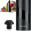 AIKARO - Electric Wine Saver Vacuum Pump with Bottle Stopper Automatic Wine Preserver, Battery Operated