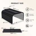 Sofa Arm Tray,Bamboo Folding Couch Arm Tray,Sofa Armrest Trays with Anti-Slip Pad for Drinks,Snacks,Phone,Remote ControlBlack