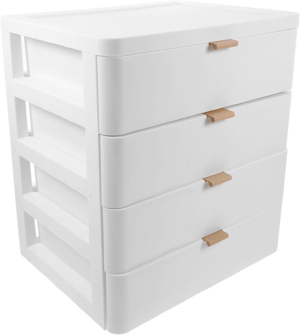 Lurrose Makeup Organizer with Drawer Tabletop Storage Box 11.41X10.23X7.67In Multi-Layer Cosmetic Storage Case for Vanity Desk Office Supplies