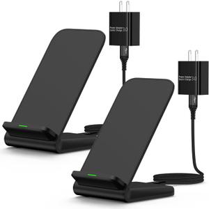 Wireless Charger Samsung Fast Charging Pad for Samsung Galaxy S25 Ultra/S25FE/S25 Plus/S24FE/S23/S22 Ultra/S21/S25 Edge, 2 Pack 15W Android Wireless Charger Pad Station and QC Adapter for Google Pixel