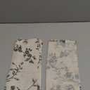 jinchan Floral Kitchen Curtains 24 Inch Linen Tier Curtains Farmhouse Cafe Half Window Drapes Over Sink Light Filtering for Living Room Laundry RV Rod Pocket 2 Panels Black on Beige