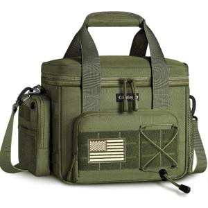 GLORIEROO Tactical Cooler Lunch Box for Men, Outdoor Gifts for Men, 15L Large Heavy Duty Insulated Lunch Bag Waterproof Construction Cooler Lunchbox for Work (Green)