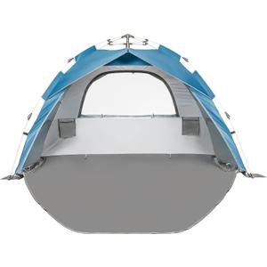 Beach Sun Shade Pop Up, Easy Pop Up Sun Shelter, Removable Floor Instant Beach Tent, UPF 50+, Size XL for Family 3 to 4 Person (Blue)