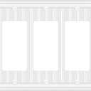 Metal Wall Plate for Electrical Outlets, Decorative Off White Switch Plates Outlet Cover, Light Switch Cover Plate, 3-Gang Wall Plates (Triple Decoretor, 1 Pack)