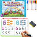 Preschool Learning Activities Educational Workbook - Toddler Prek Montessori Handwriting Practice Activity Tracing Toys Busy Book for Kids, Autism Learning Materials and ABC Learning Book (Blue - General)