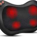 Back Massager, Shiatsu Neck Massager with Heat, Electric Back Massager for Shoulder, Back, Leg, Deep Tissue Kneading Massage to Relief Muscles, Massage Pillow for Mom/Dad/Women/Men (Black)
