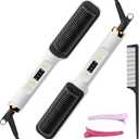 Hair Straightener Brush, Hair Straightening Iron with Built-in Comb, 4 Temp Settings & LED Display & Anti-Scald & Auto-Off Safety, Perfect for Fine, Soft Hair, Top Choice for Valentine's Day Gifts