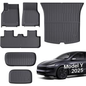 Floor Mats Fit for Model Y 2026-2025 Juniper 5-Seat - All Weather TPE Front, Rear, Cargo & Sub-Trunk Mats, 6-Piece Custom Fit (Not Fit 7-Seat)