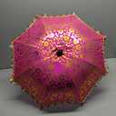Arise Export 1 Pcs Lot Bohemian Handmade Design Silk Multi Color Silk Fashion Multi-Colored Umbrella Embroidery Boho Umbrellas Parasol