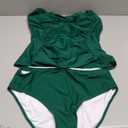 Eomenie Womens Halter Tankini Bathing Suit Ruched Tummy Control Two Piece Swimsuit with Bottom Size L