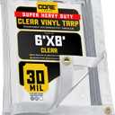Core Tarps 30 Mil Extreme Heavy Duty Clear Tarp with Gromments - 6x8ft Super Clear Tarps Heavy Duty Waterproof Vinyl Tarpaulin, Transparent Tarp for Outdoor, Camping & Construction