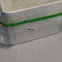 Large Bread Box for Kitchen Countertop Corner Breadbox for Homemade Bread Metal White Vertical Stripe Pattern Embossed Bread Storage Container Bin with Bamboo Lid